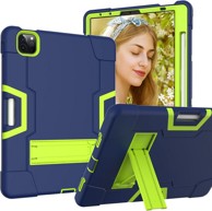 NIKCORP Oklopna maska za iPad Air 4/5 i iPad Pro 11" s postoljem i držačem za olovku otporna na udarce i padove, tamnoplava